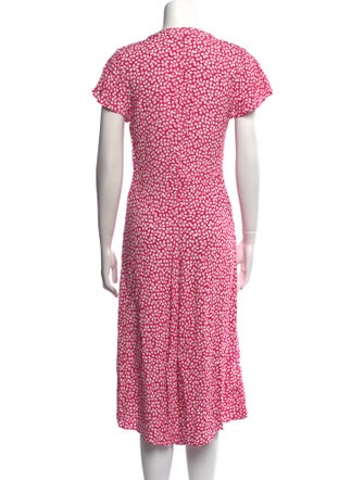 Diane von Furstenberg Floral Print Midi Length Dress