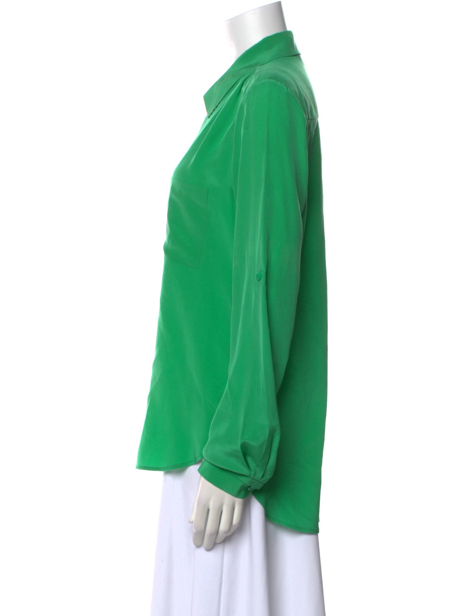 Diane von Furstenberg Silk Long Sleeve Button-Up Top