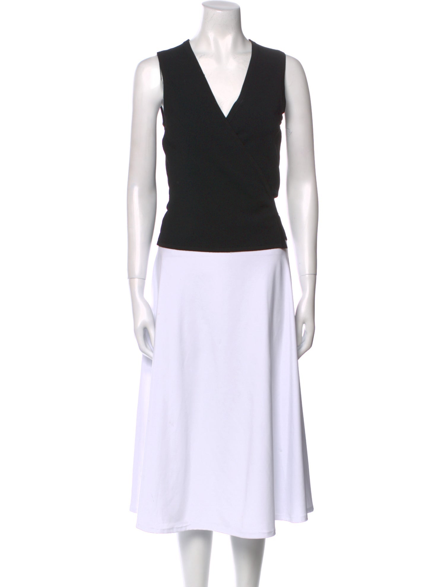 Diane von Furstenberg V-Neck Sleeveless Crop Top