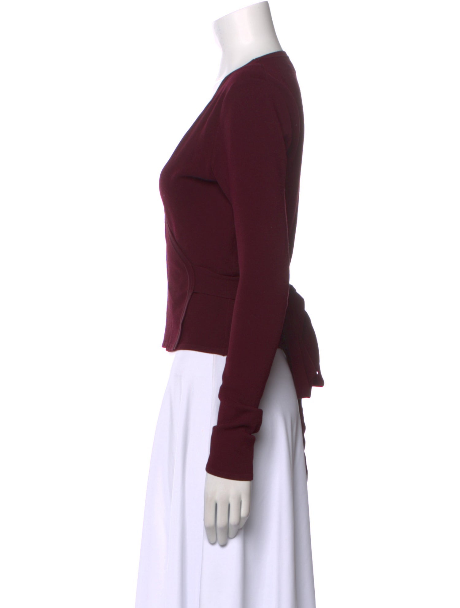 Diane von Furstenberg V-Neck Long Sleeve Crop Top