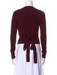 Diane von Furstenberg V-Neck Long Sleeve Crop Top