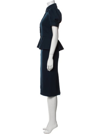 Diane von Furstenberg Wool Pleated Accents Skirt Set