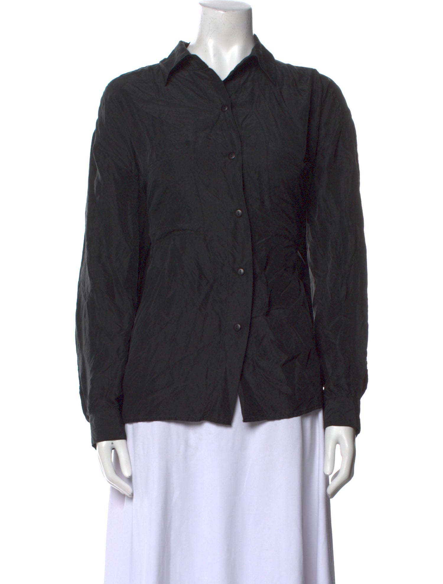 Diane von Furstenberg Silk Long Sleeve Button-Up Top