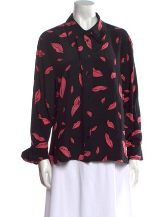 Diane von Furstenberg Silk Printed Button-Up Top