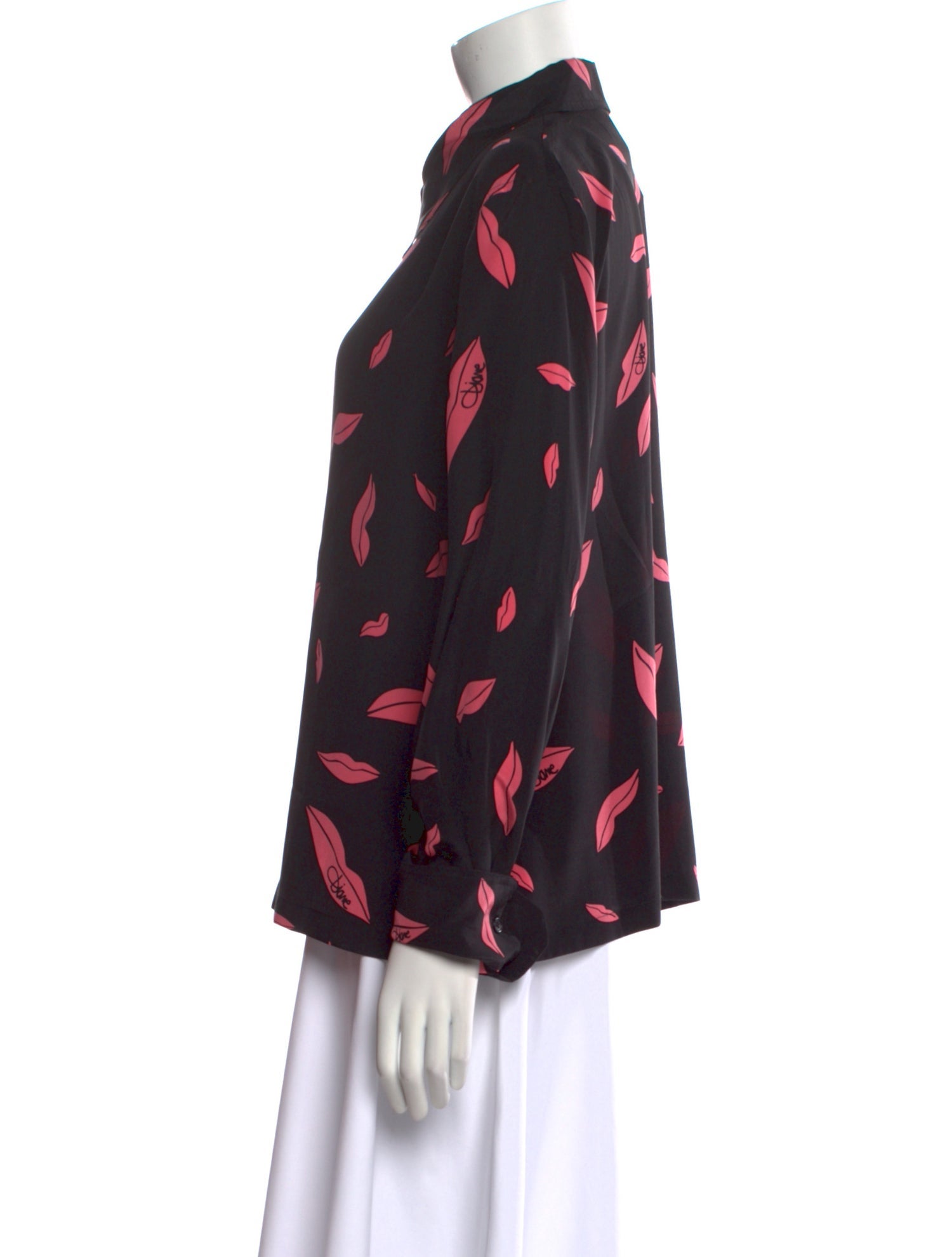 Diane von Furstenberg Silk Printed Button-Up Top