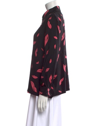 Diane von Furstenberg Silk Printed Button-Up Top