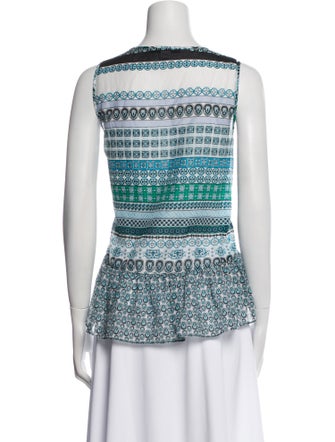 Diane von Furstenberg Printed Scoop Neck Top