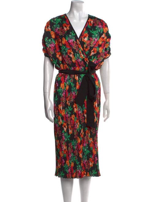 Diane von Furstenberg Floral Print Midi Length Dress