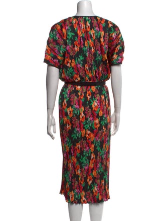 Diane von Furstenberg Floral Print Midi Length Dress