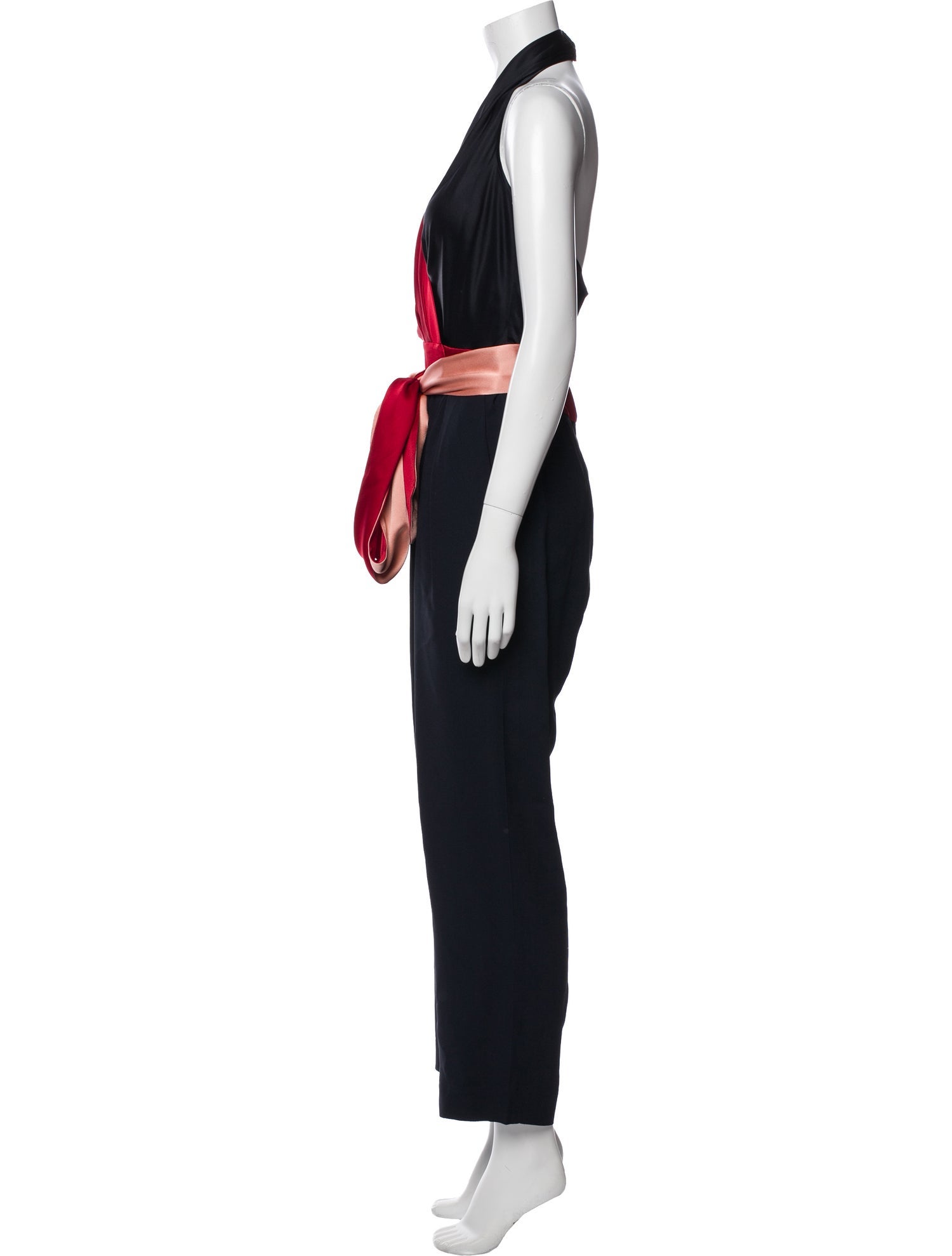 Diane von Furstenberg Colorblock Pattern Halterneck Jumpsuit
