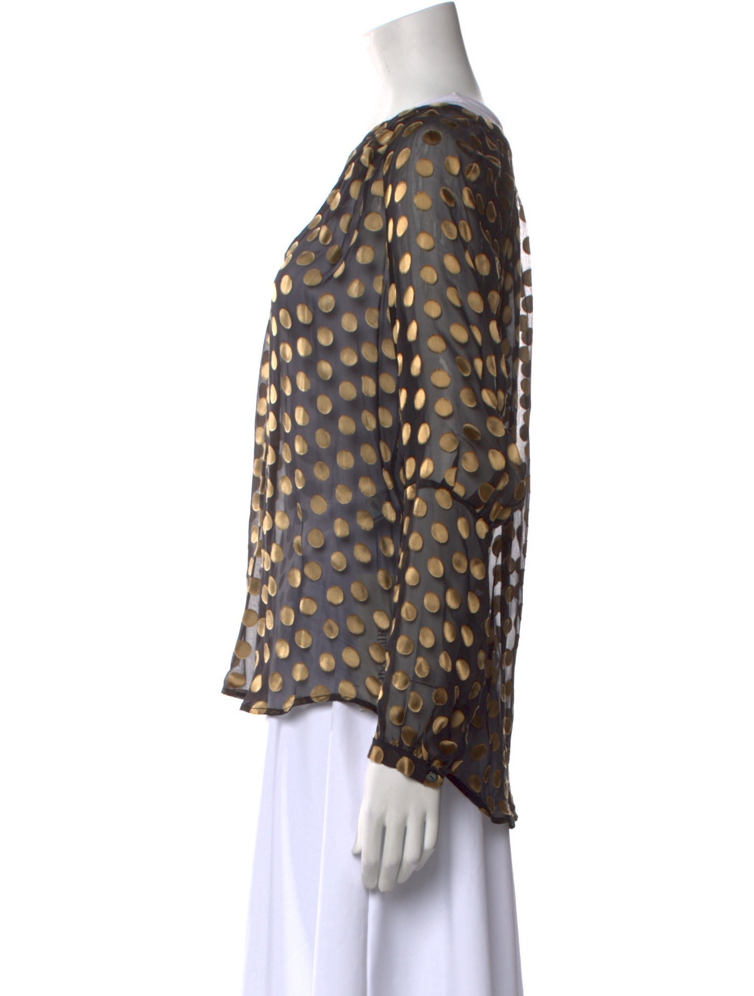 Diane von Furstenberg Polka Dot Print V-Neck Blouse