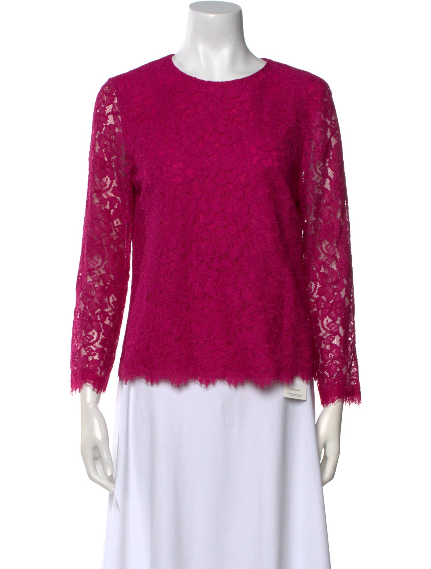 Diane von Furstenberg Lace Pattern Crew Neck Blouse