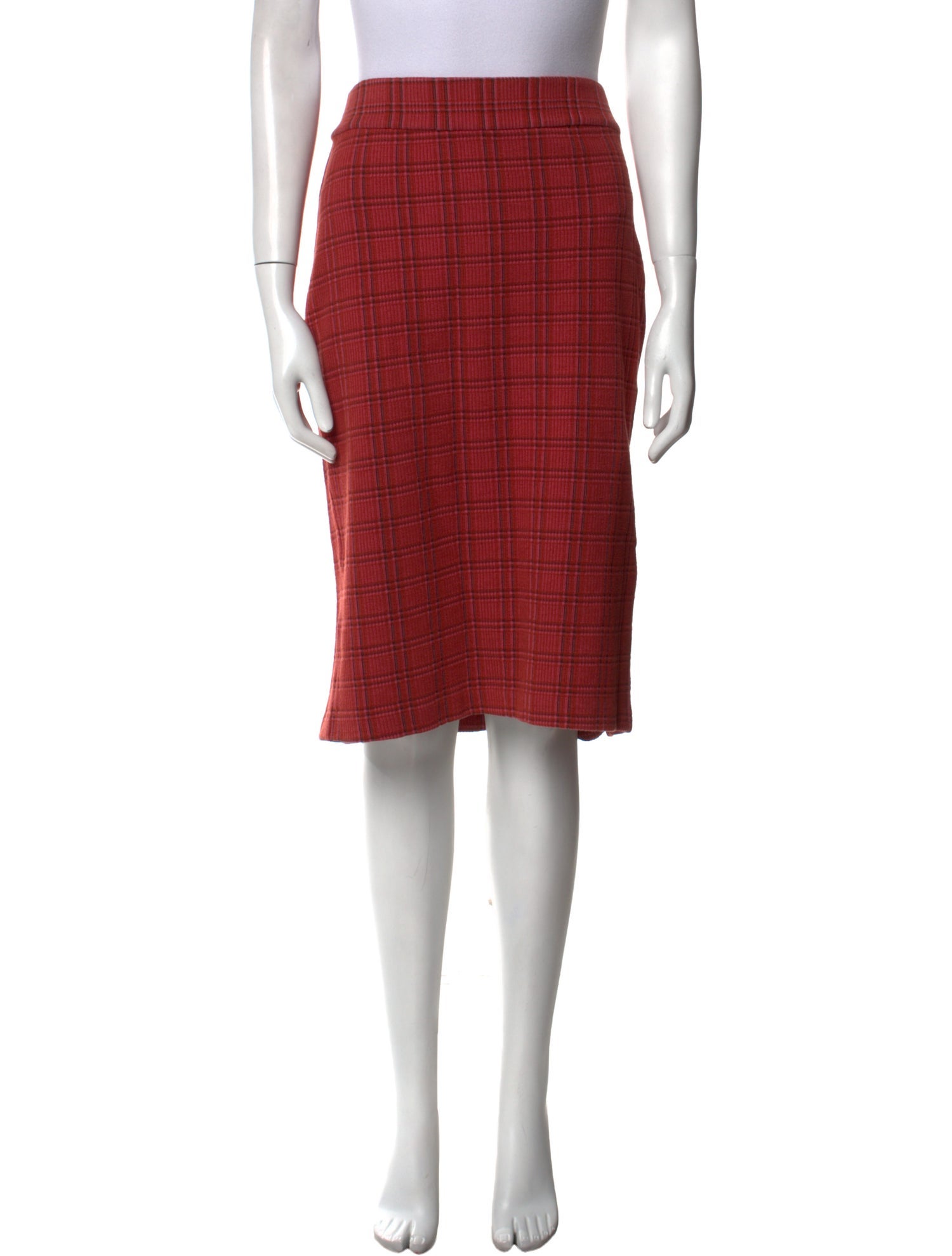 Diane von Furstenberg Plaid Print Knee-Length Skirt