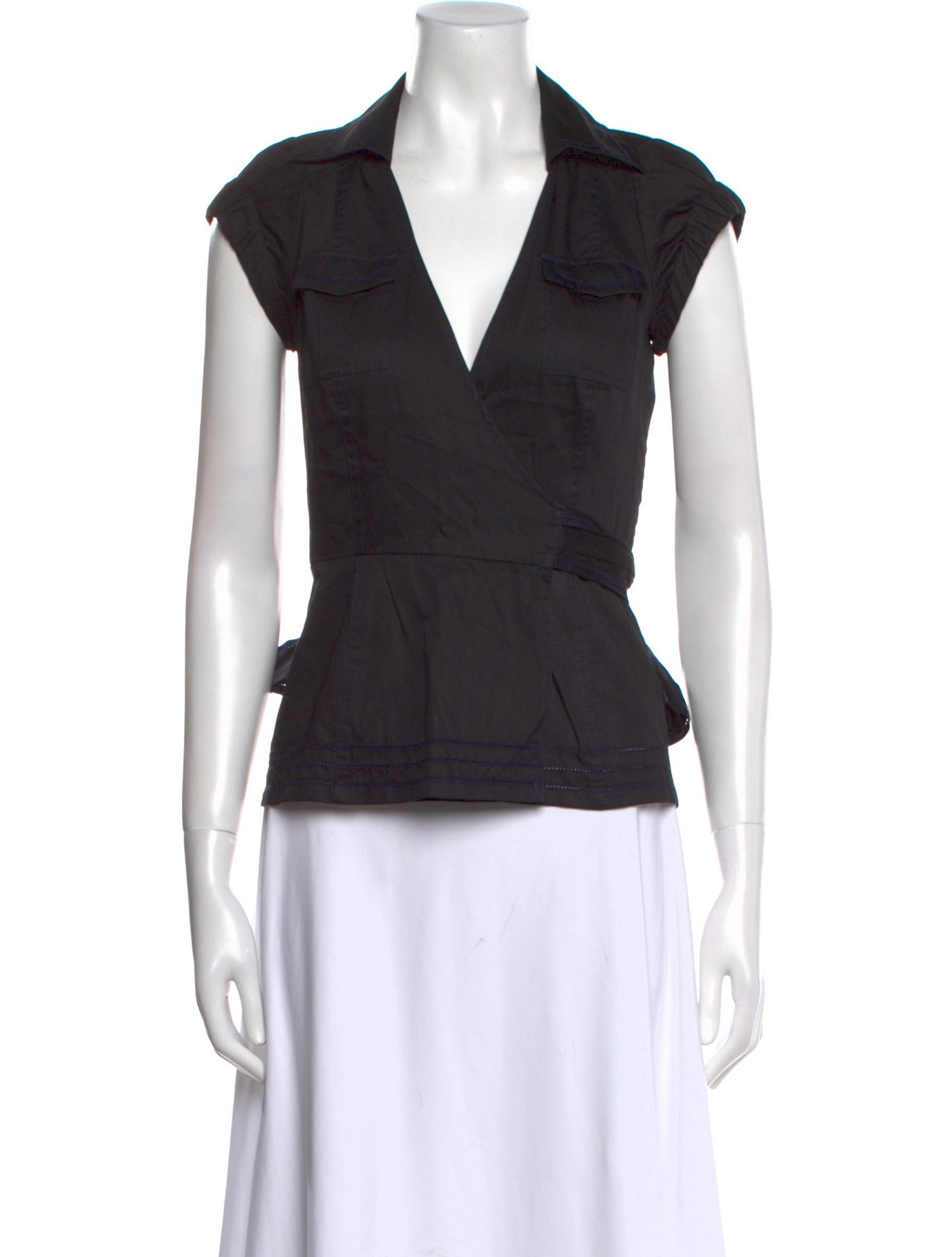 Diane von Furstenberg V-Neck Short Sleeve Top