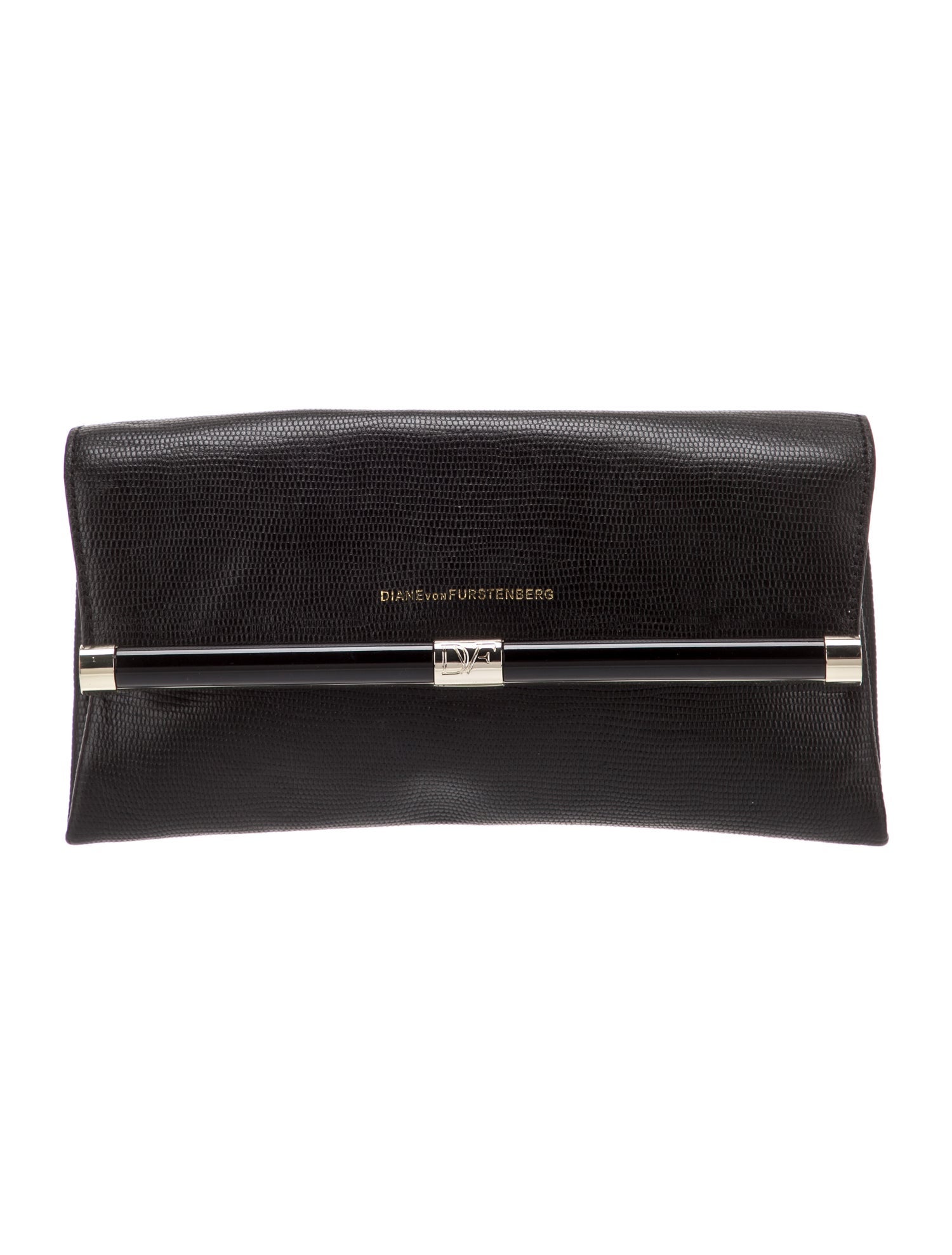 Diane von Furstenberg Embossed Leather Clutch