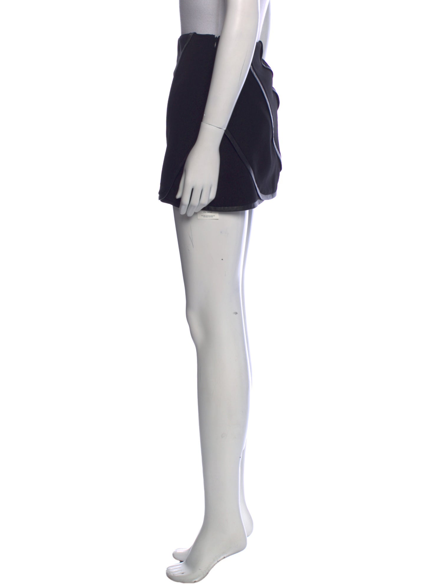 Diane von Furstenberg Leather Trim Embellishment Mini Skirt