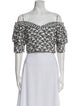 Diane von Furstenberg Floral Print Square Neckline Crop Top
