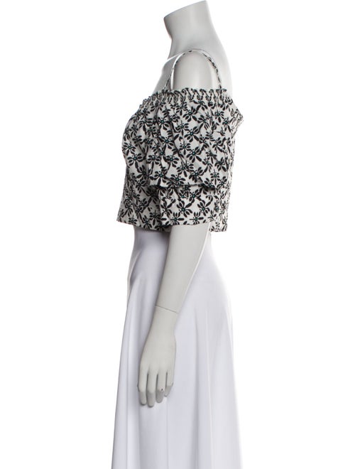 Diane von Furstenberg Floral Print Square Neckline Crop Top