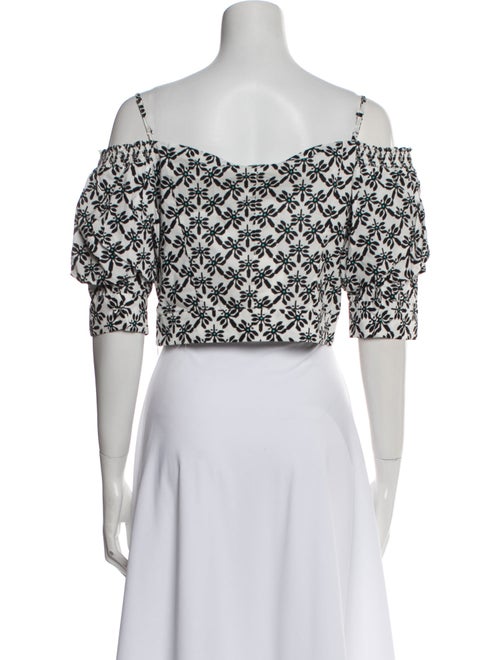 Diane von Furstenberg Floral Print Square Neckline Crop Top