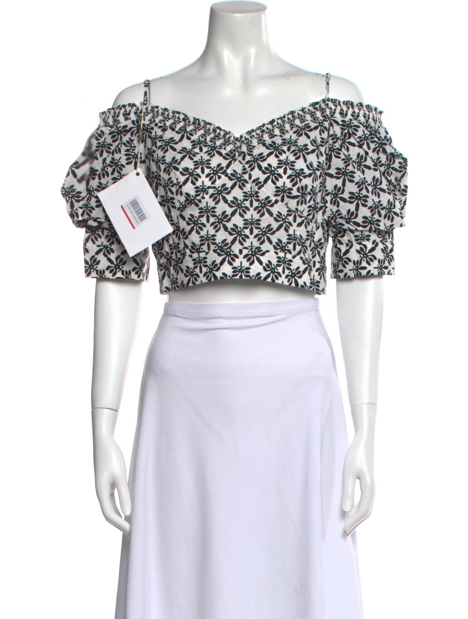 Diane von Furstenberg Printed Square Neckline Crop Top w/ Tags