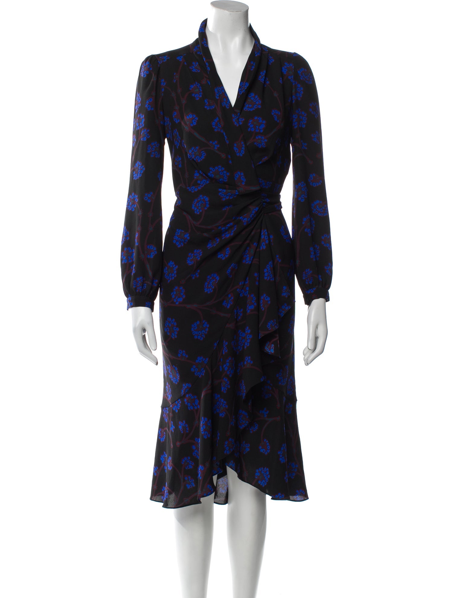 Diane von Furstenberg Floral Print Midi Length Dress