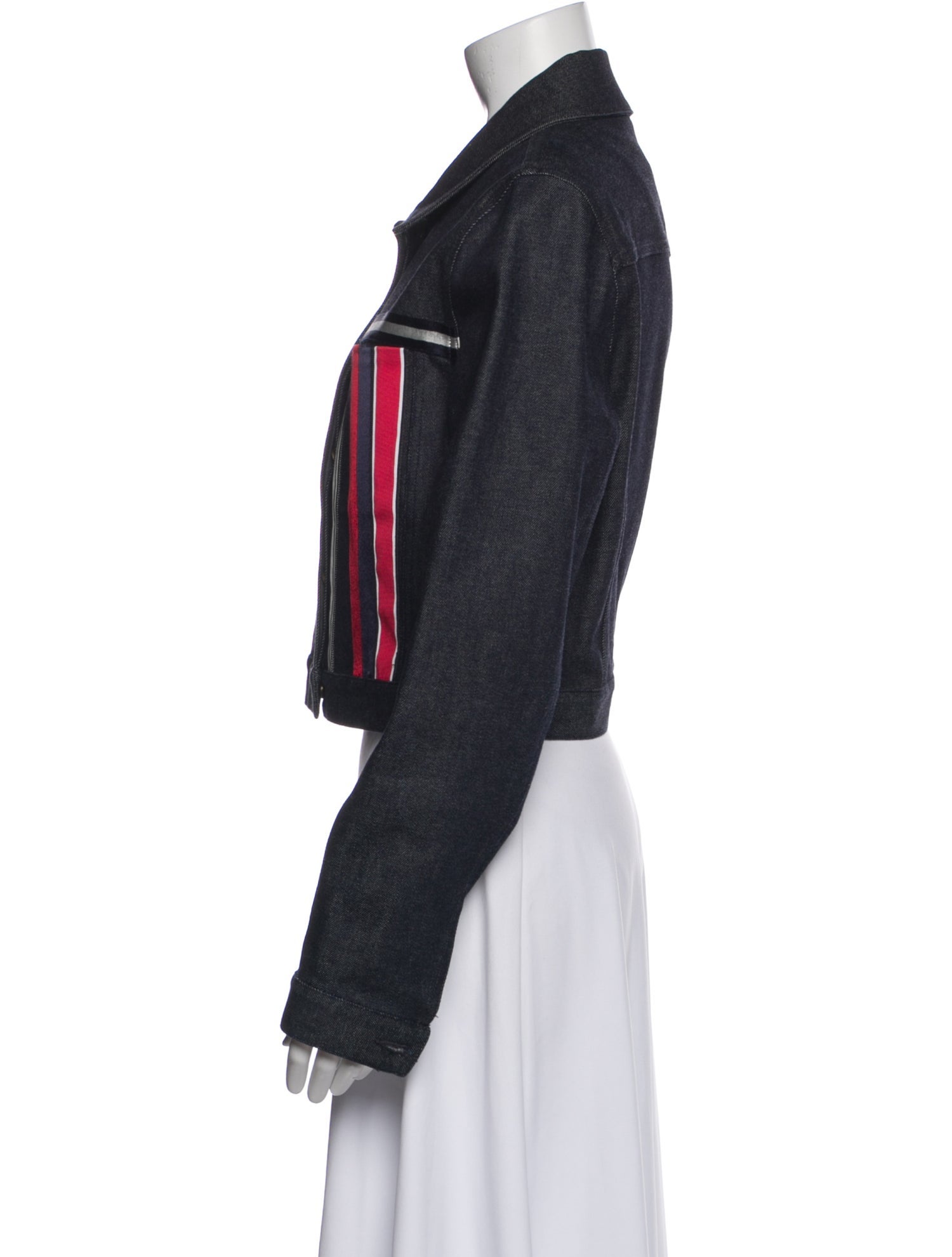 Diane von Furstenberg Colorblock Pattern Biker Jacket