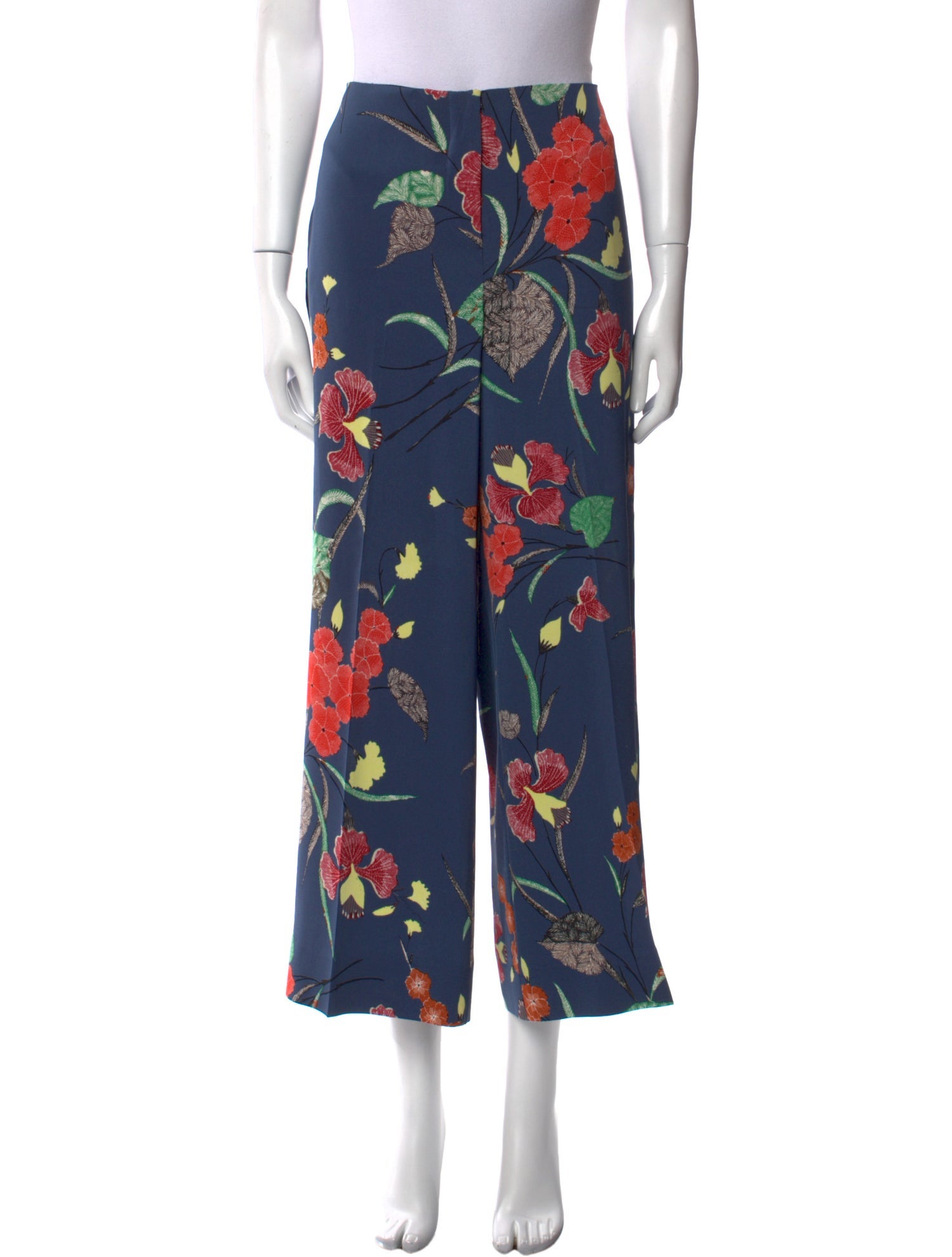 Diane von Furstenberg Floral Print Wide Leg Pants
