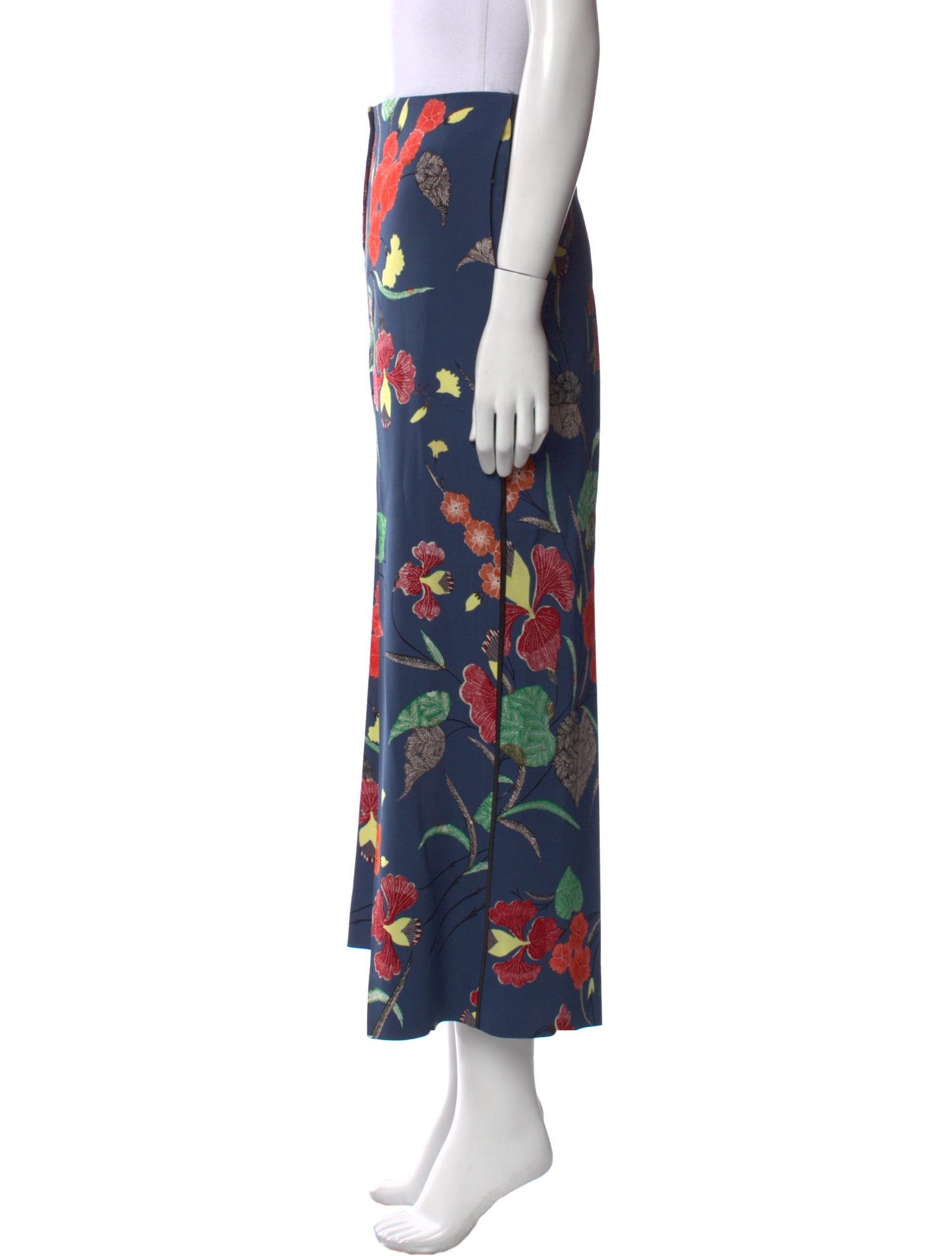 Diane von Furstenberg Floral Print Wide Leg Pants