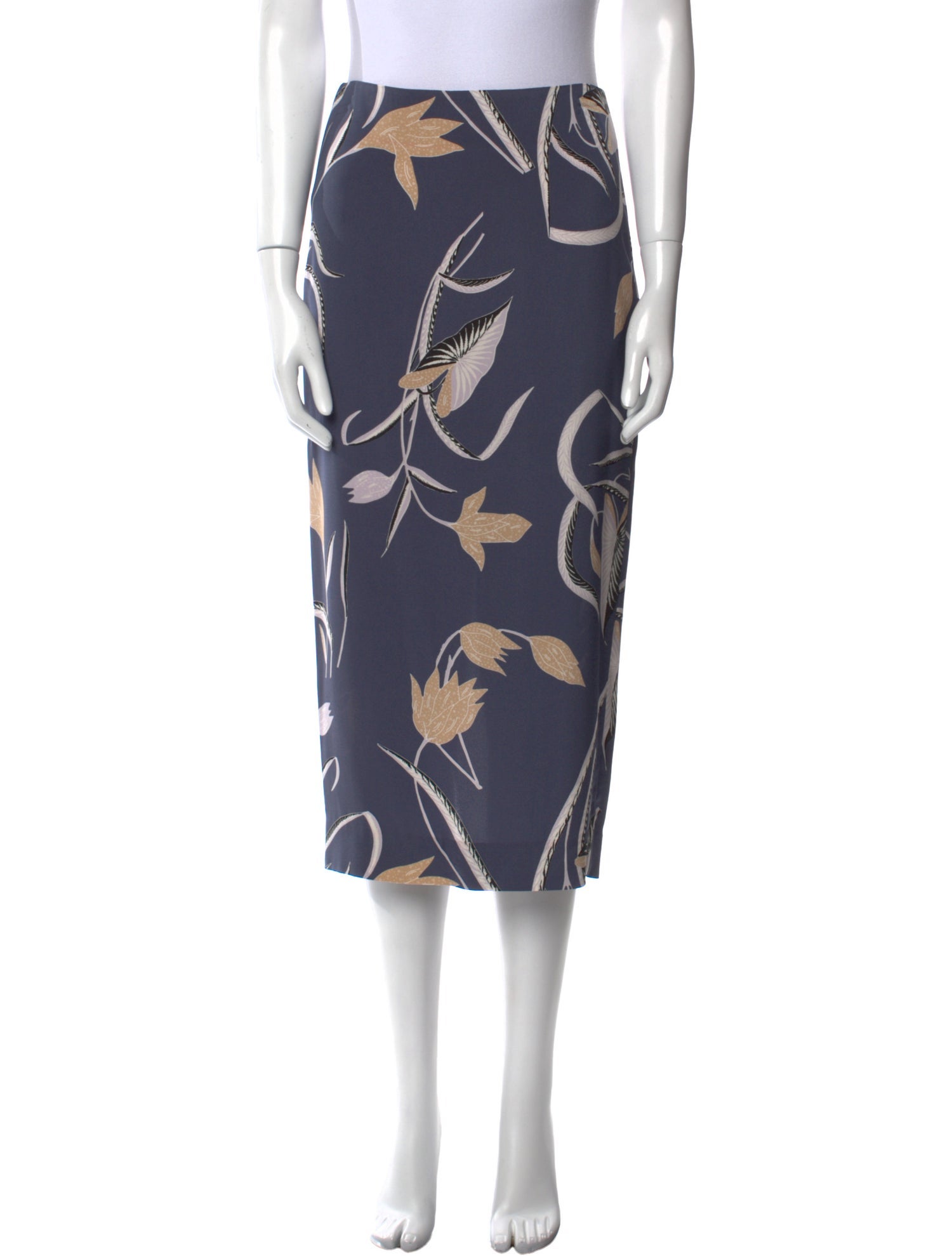 Diane von Furstenberg Floral Print Midi Length Skirt