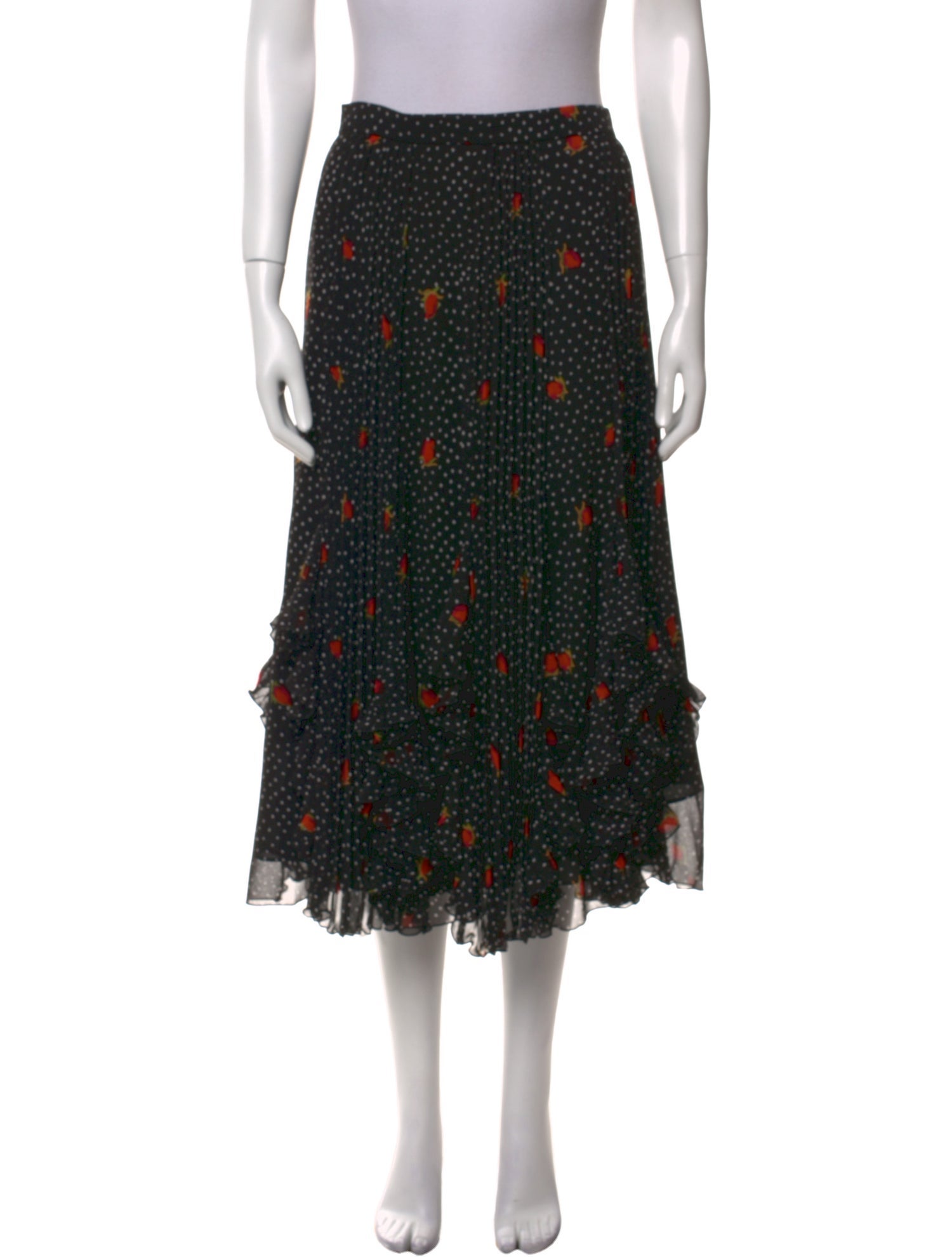 Diane von Furstenberg Polka Dot Print Midi Length Skirt w/ Tags