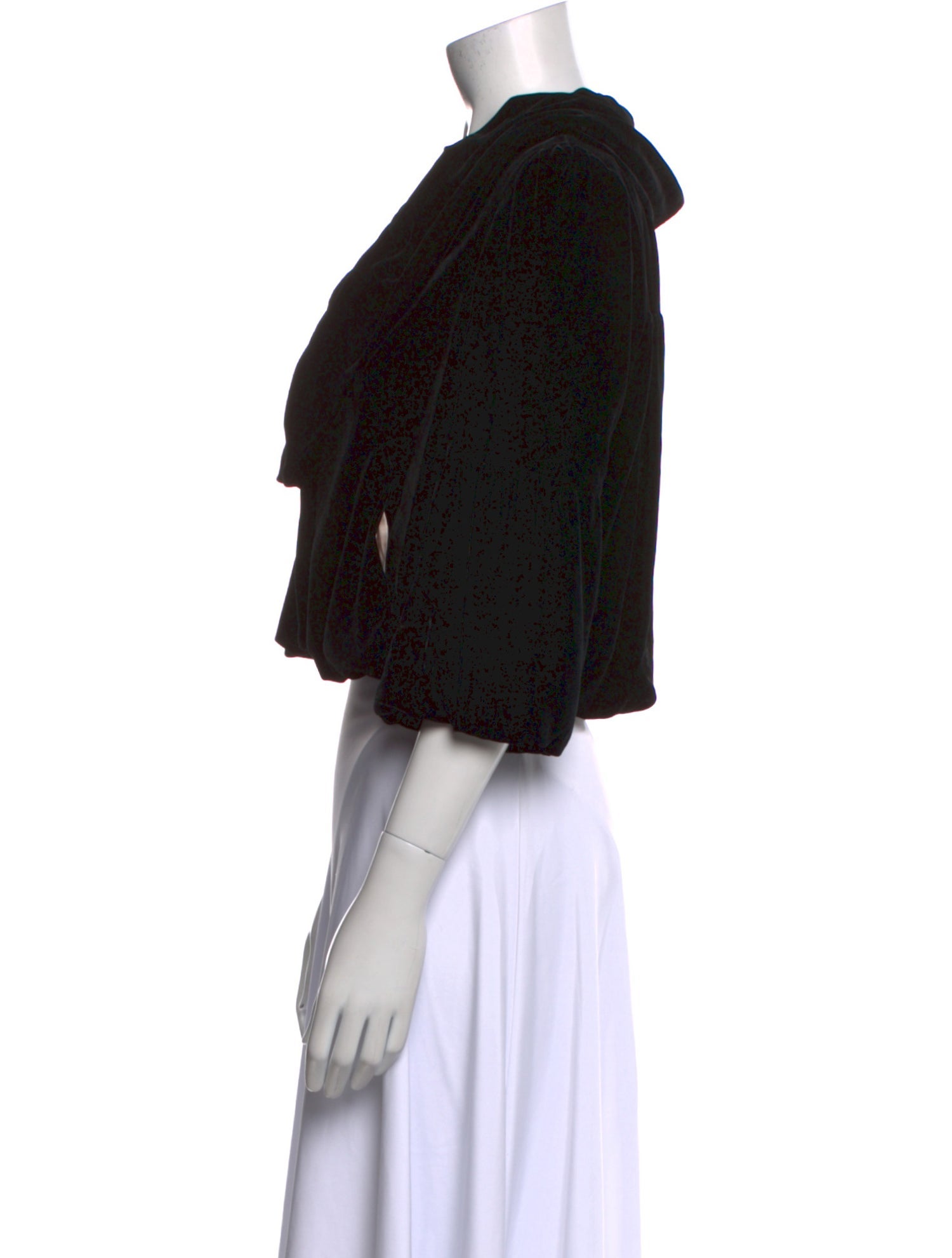 Diane von Furstenberg V-Neck Three-Quarter Sleeve Crop Top