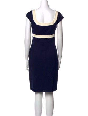 Diane von Furstenberg Colorblock Pattern Knee-Length Dress