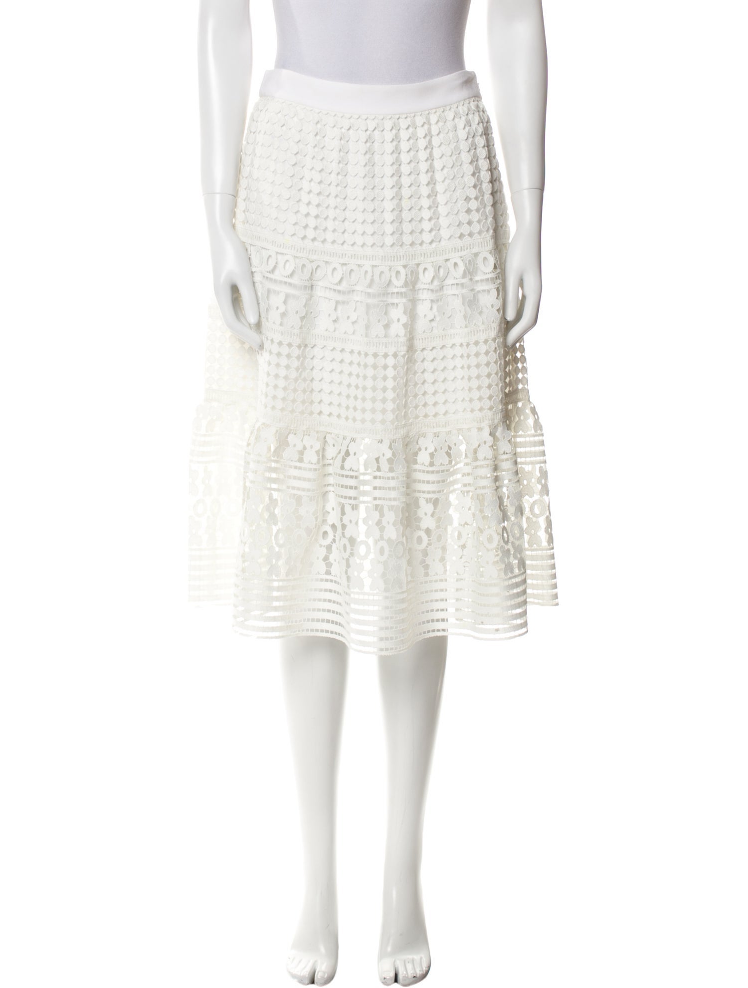 Diane von Furstenberg Lace Pattern Knee-Length Skirt