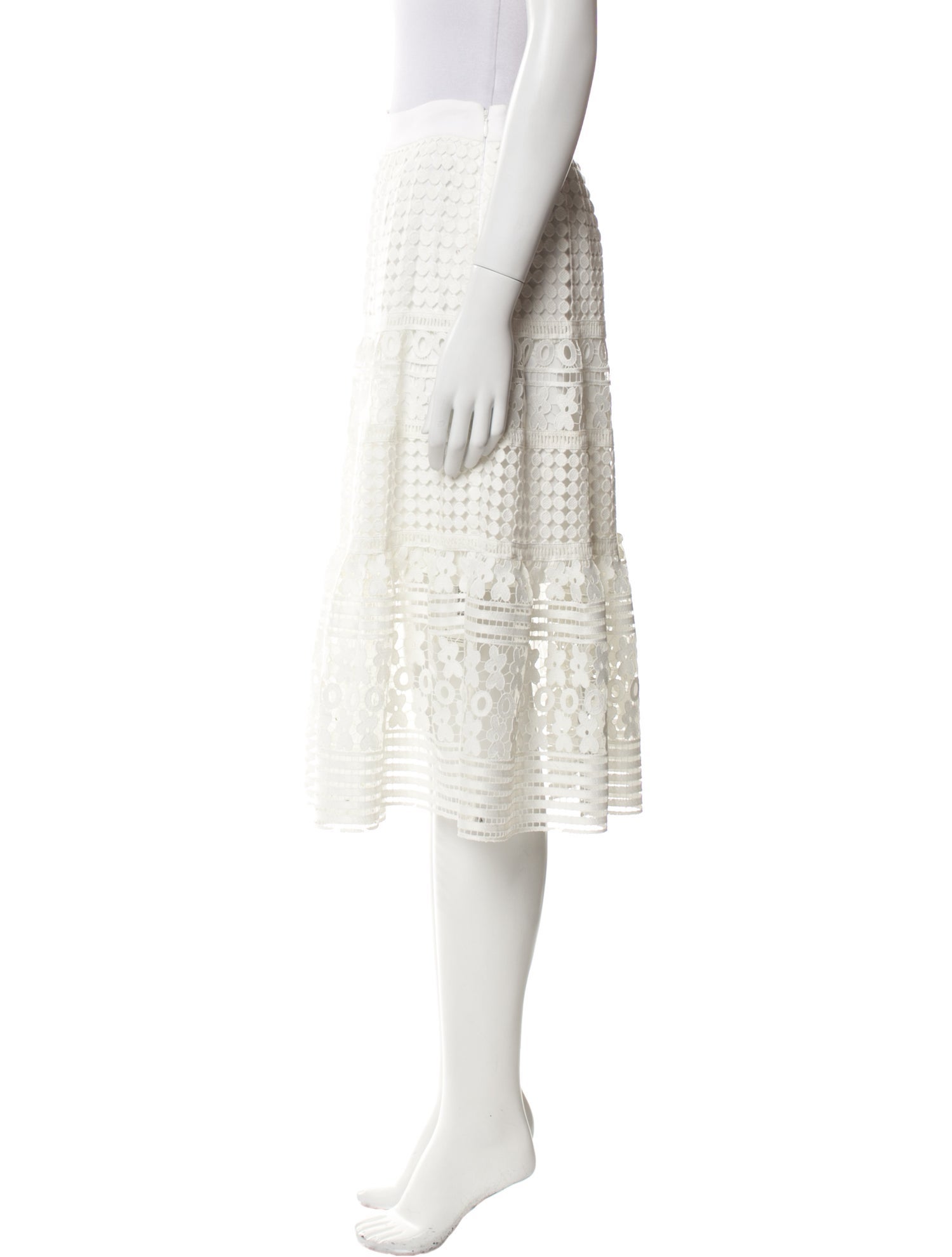 Diane von Furstenberg Lace Pattern Knee-Length Skirt