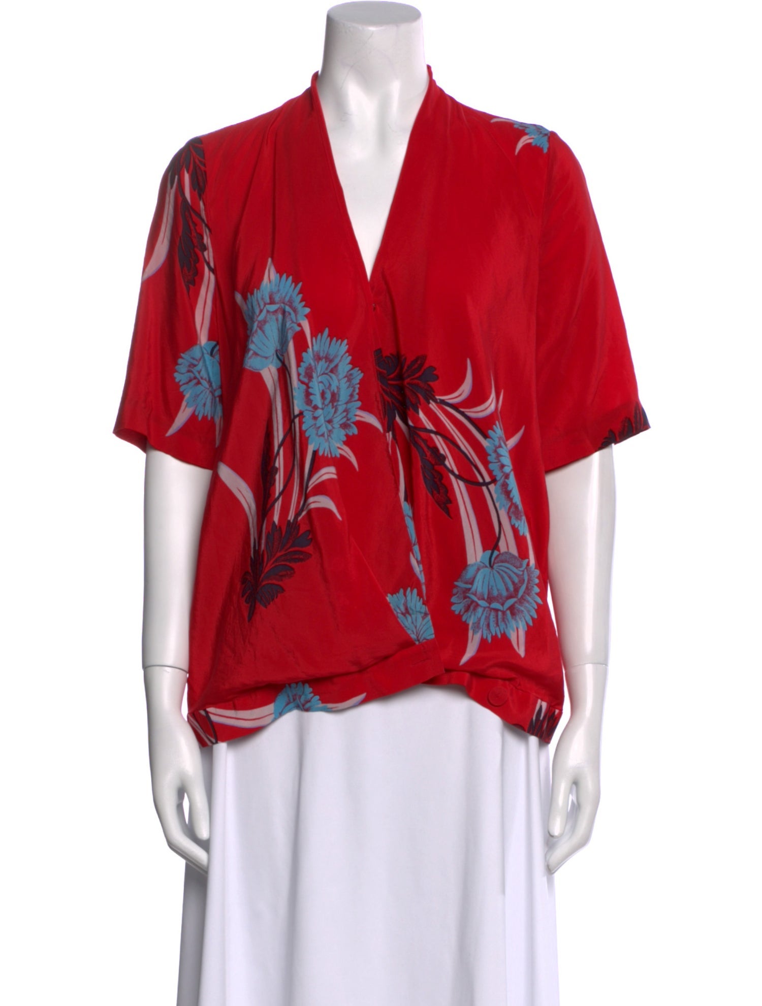 Diane von Furstenberg Silk Floral Print Blouse
