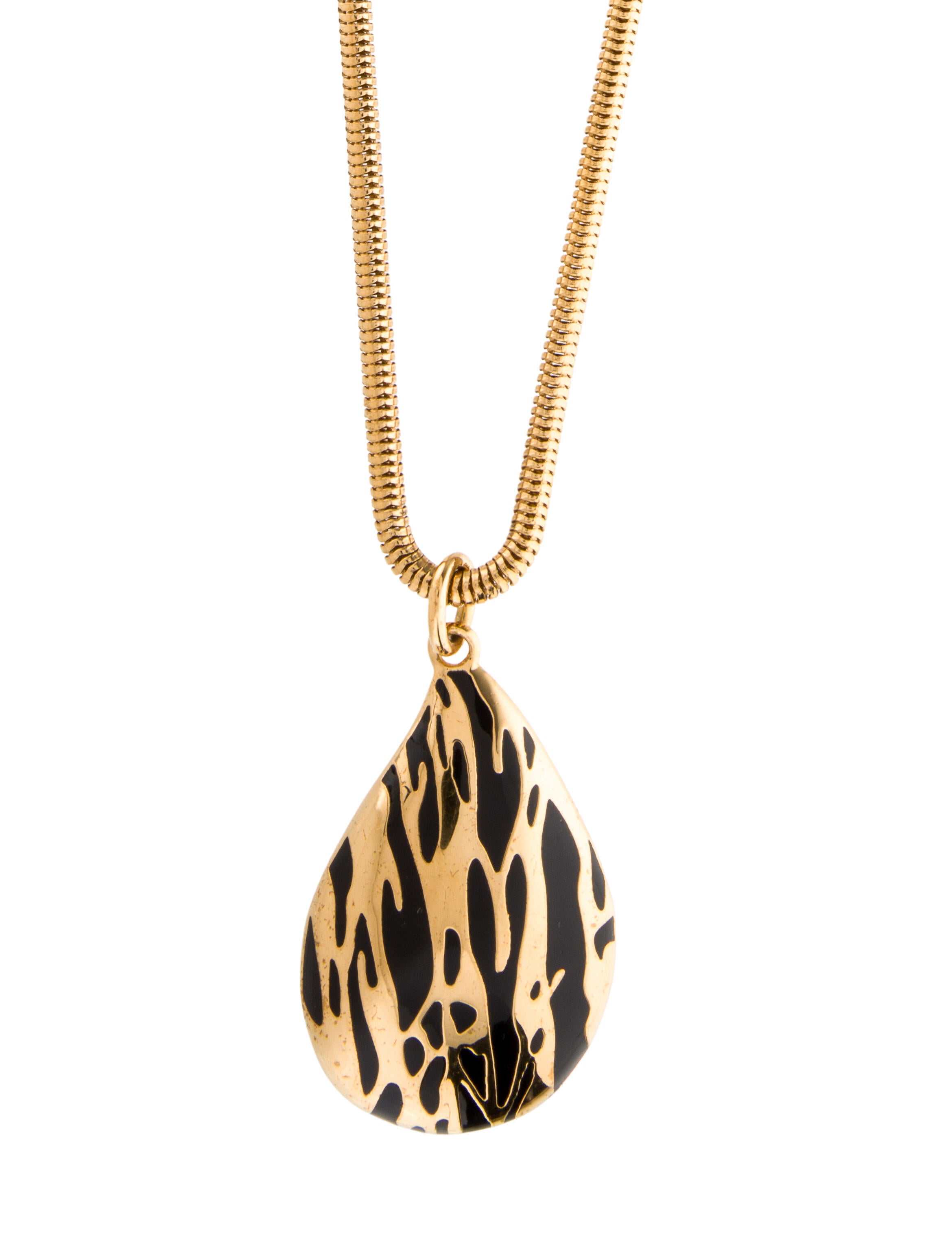 Diane von Furstenberg Enamel Dew Drop Long Pendant Necklace