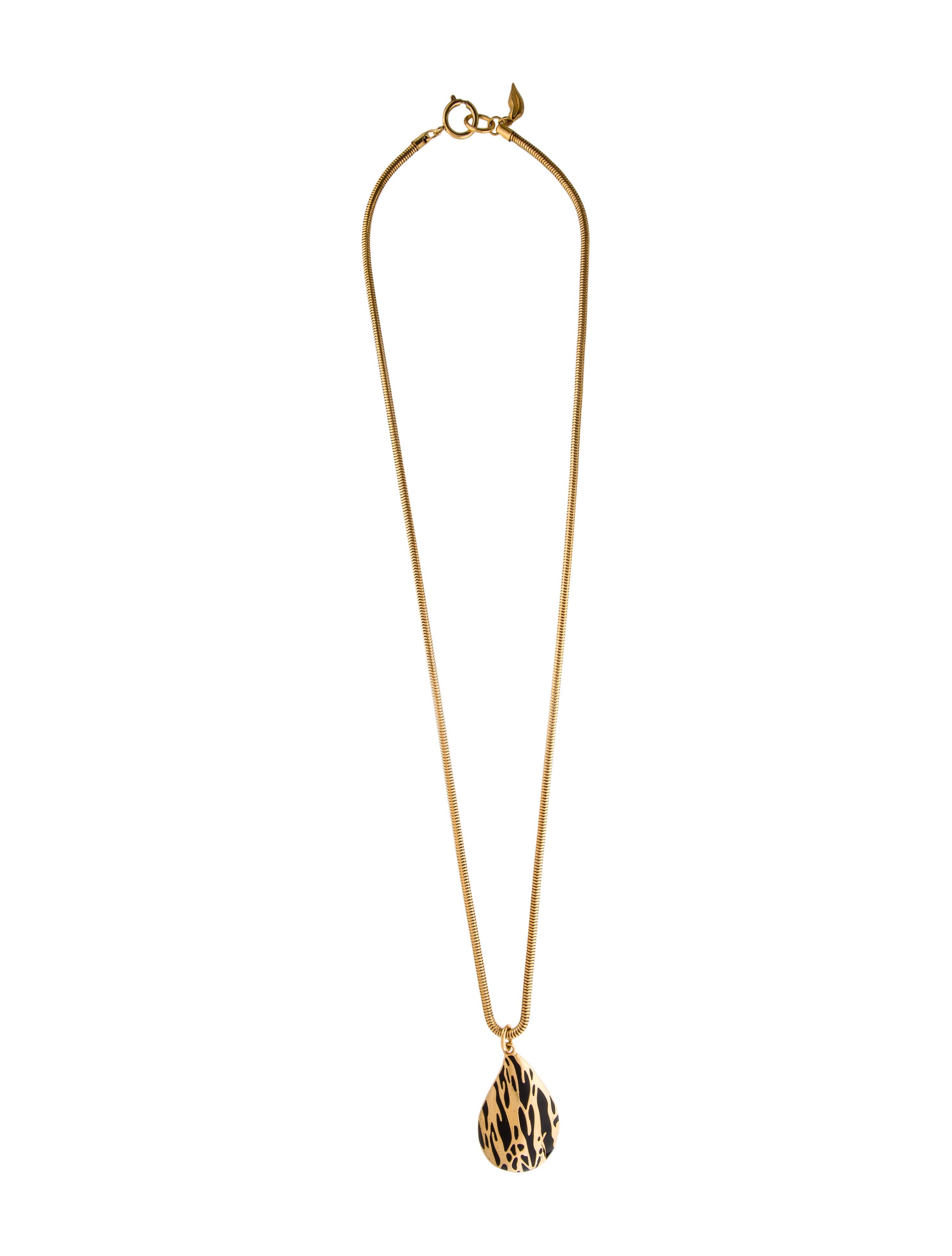 Diane von Furstenberg Enamel Dew Drop Long Pendant Necklace