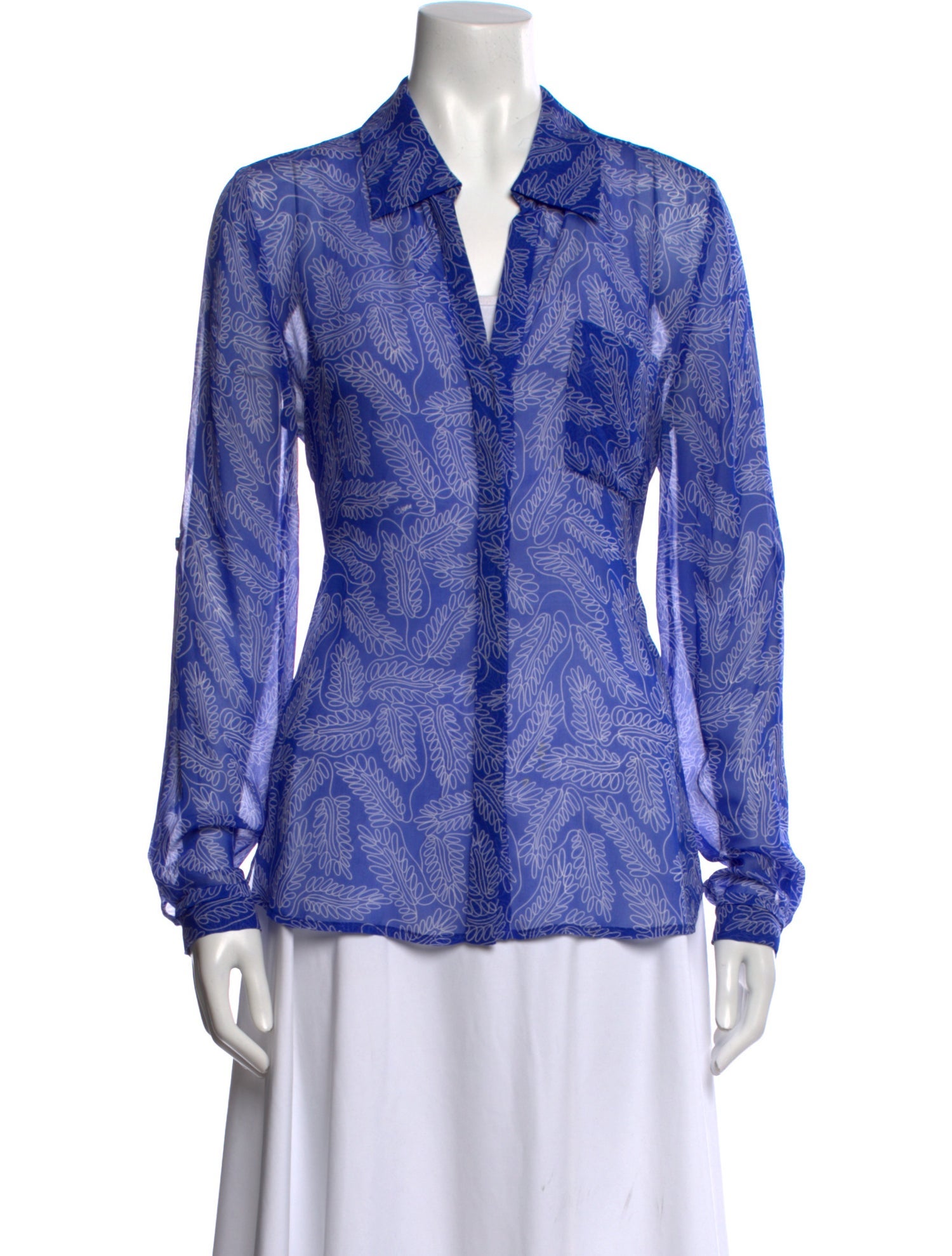 Diane von Furstenberg Silk Printed Button-Up Top