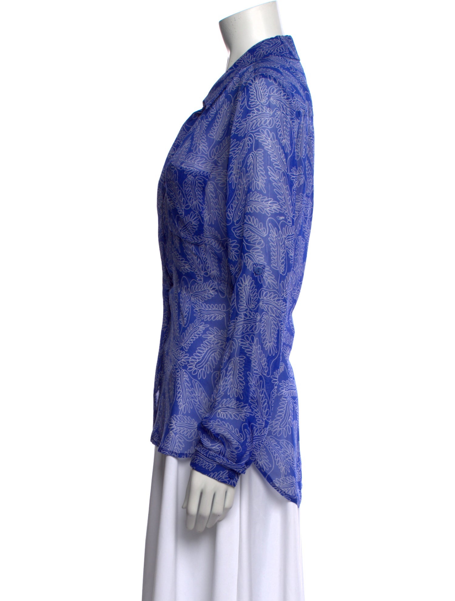 Diane von Furstenberg Silk Printed Button-Up Top