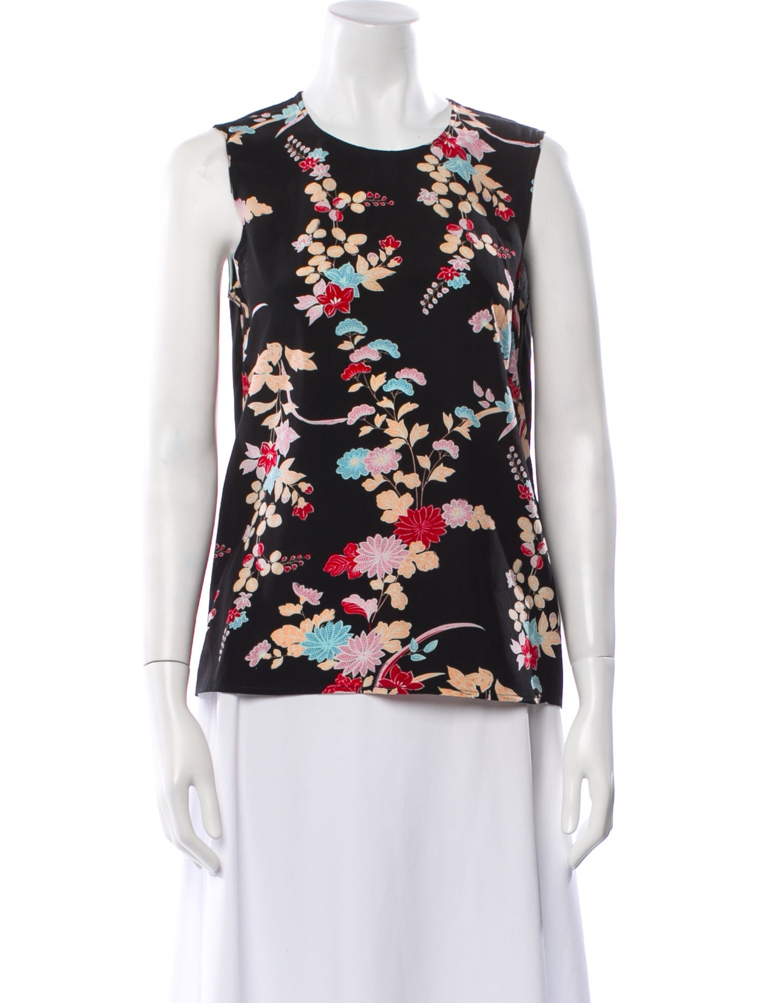 Diane von Furstenberg Silk Floral Print Top