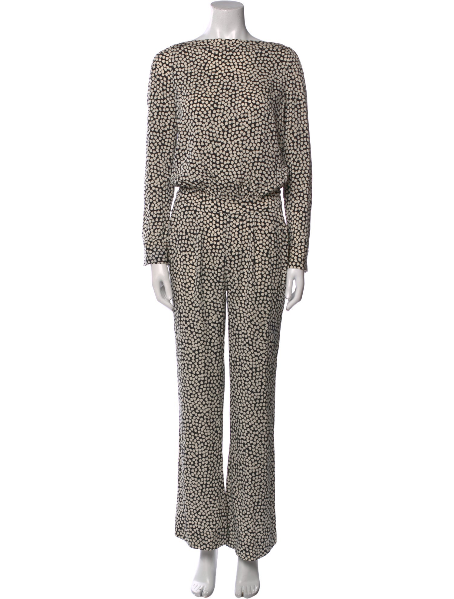 Diane von Furstenberg Printed Bateau Neckline Jumpsuit