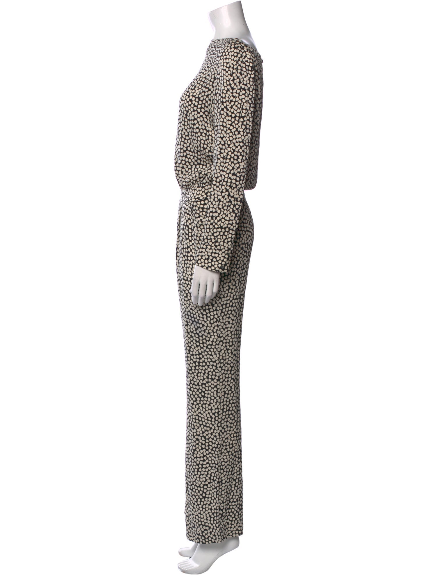 Diane von Furstenberg Printed Bateau Neckline Jumpsuit