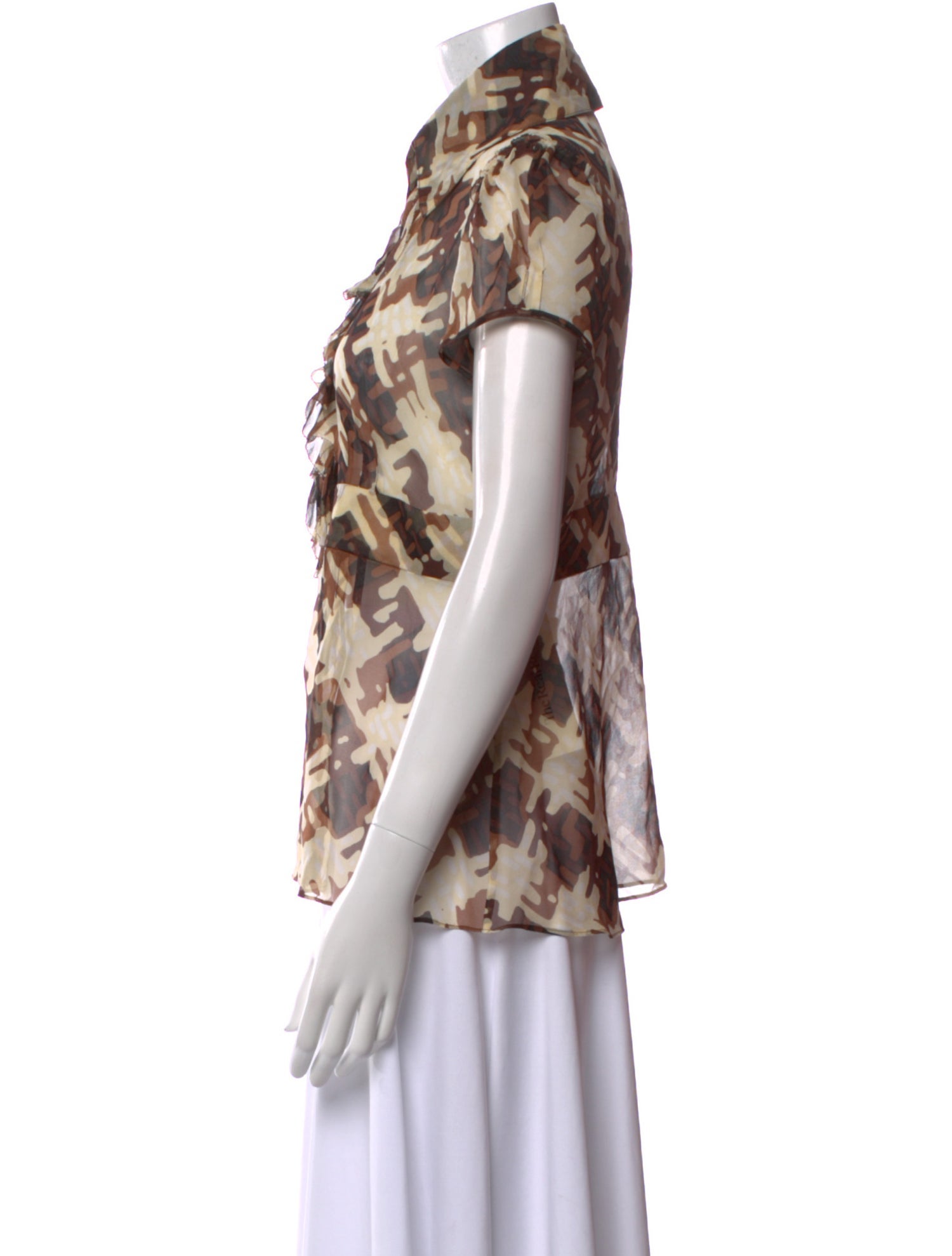 Diane von Furstenberg Silk Printed Button-Up Top