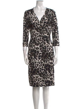 Diane von Furstenberg Animal Print Knee-Length Dress