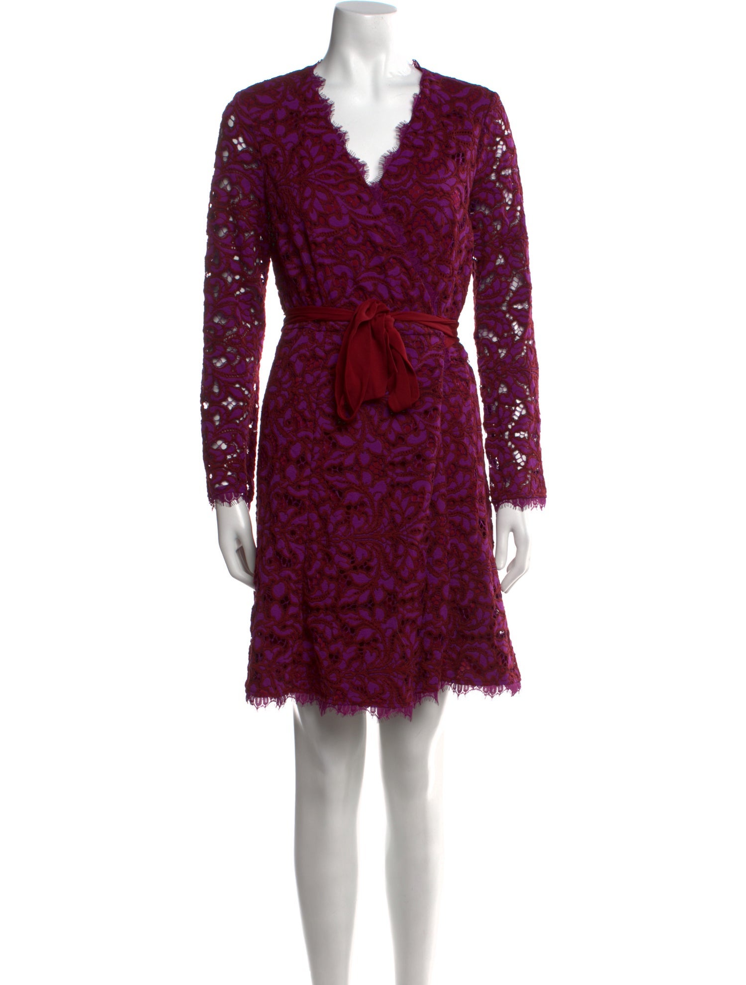 Diane von Furstenberg Lace Pattern Knee-Length Dress