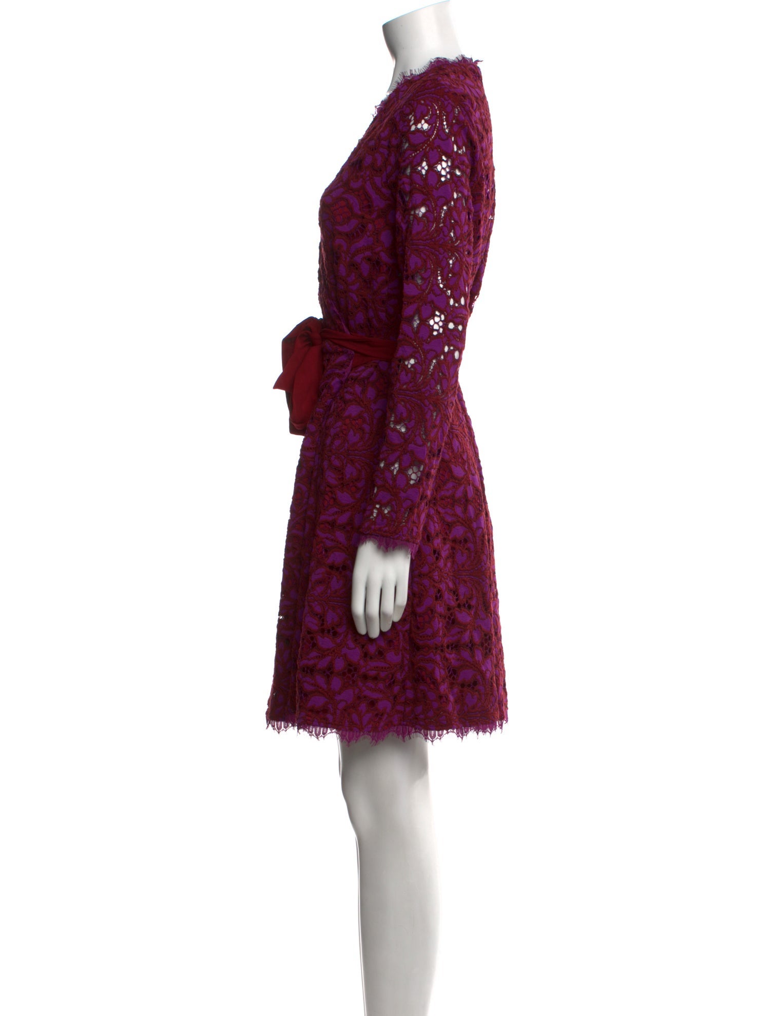 Diane von Furstenberg Lace Pattern Knee-Length Dress