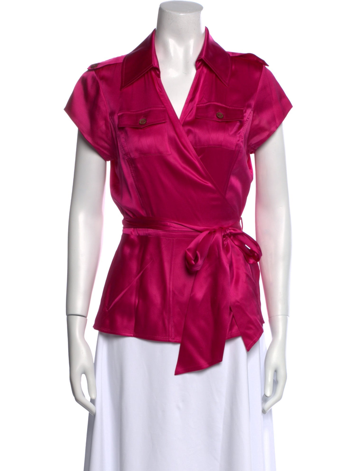 Diane von Furstenberg Silk Short Sleeve Blouse