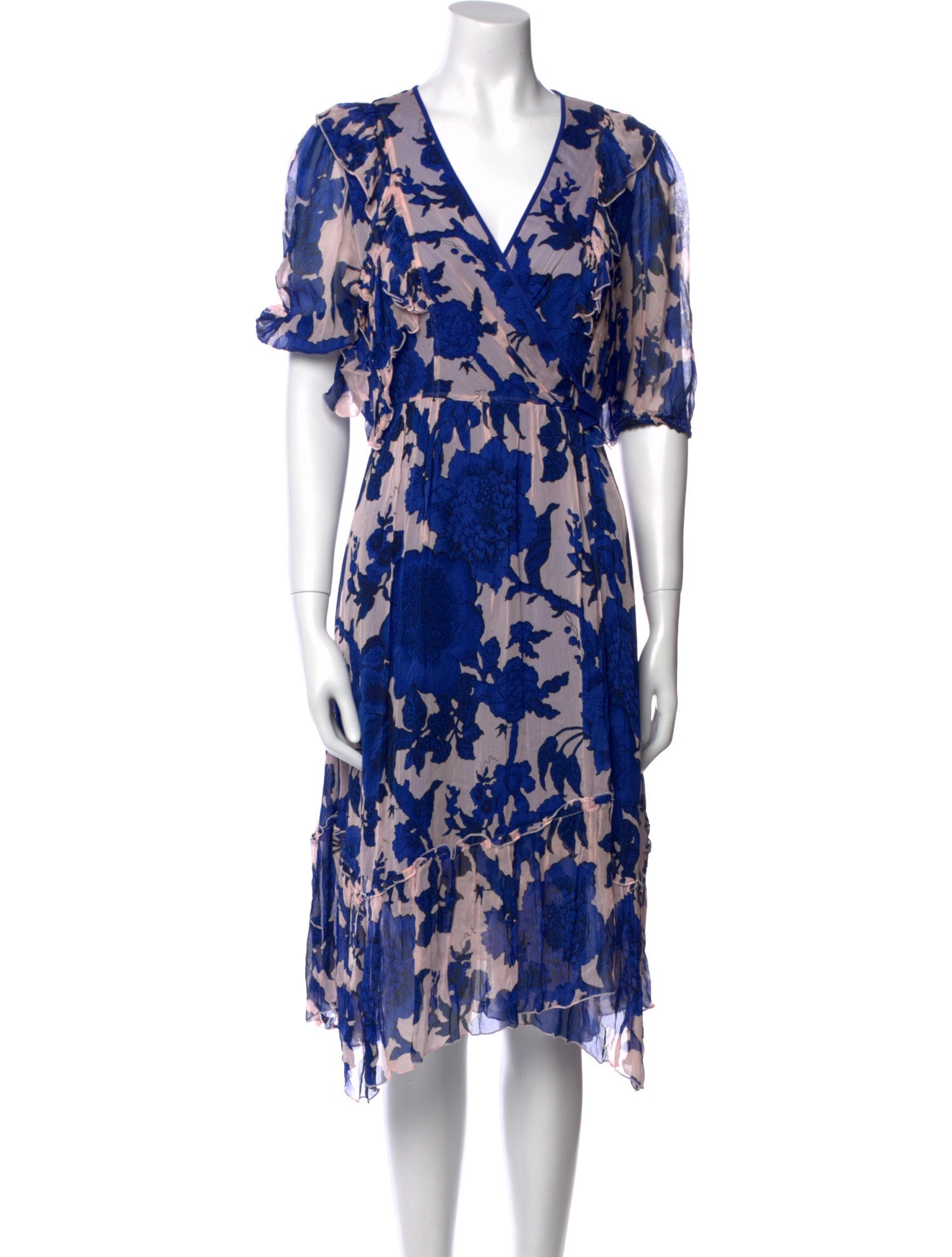 Diane von Furstenberg Floral Print Midi Length Dress