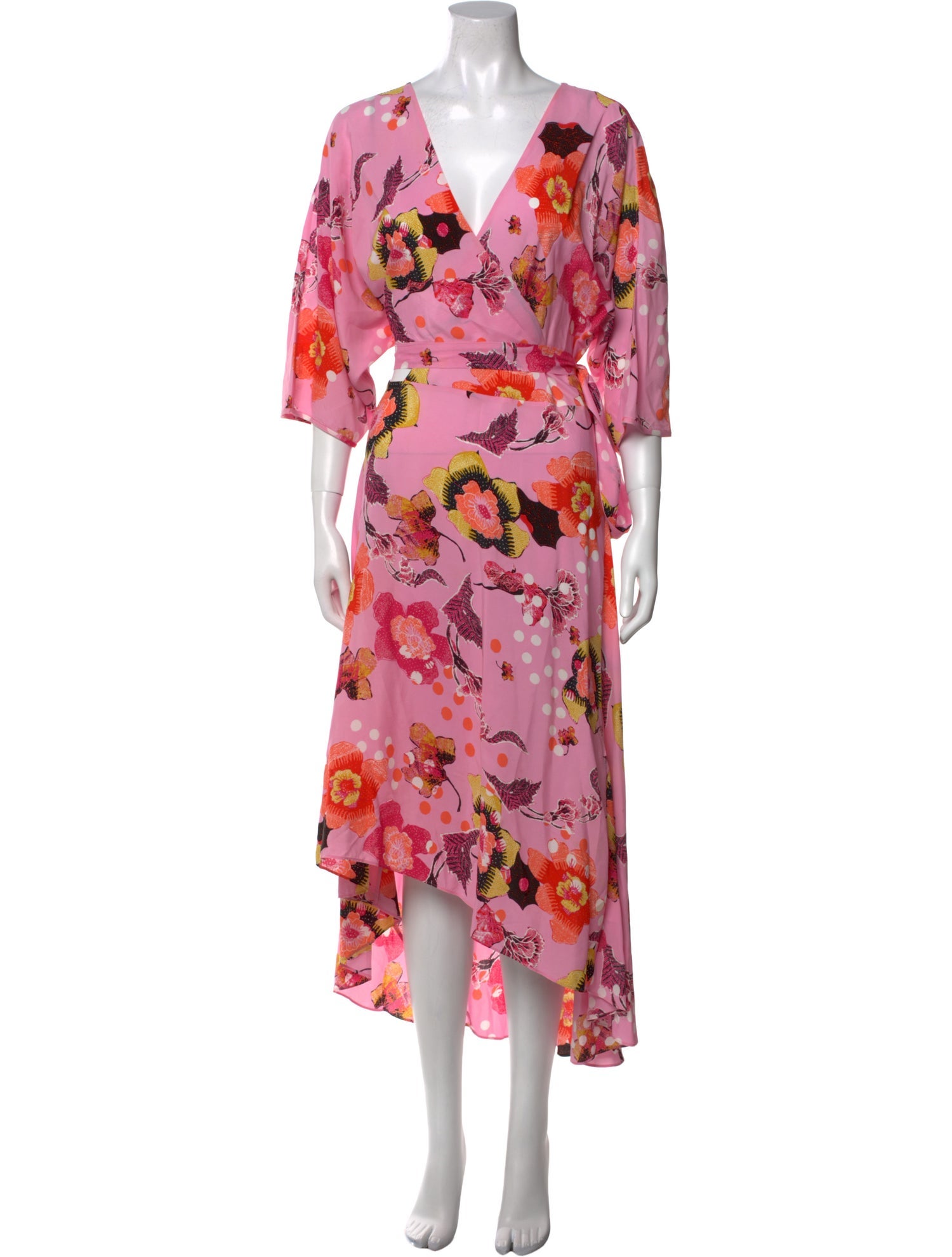 Diane von Furstenberg Floral Print Midi Length Dress