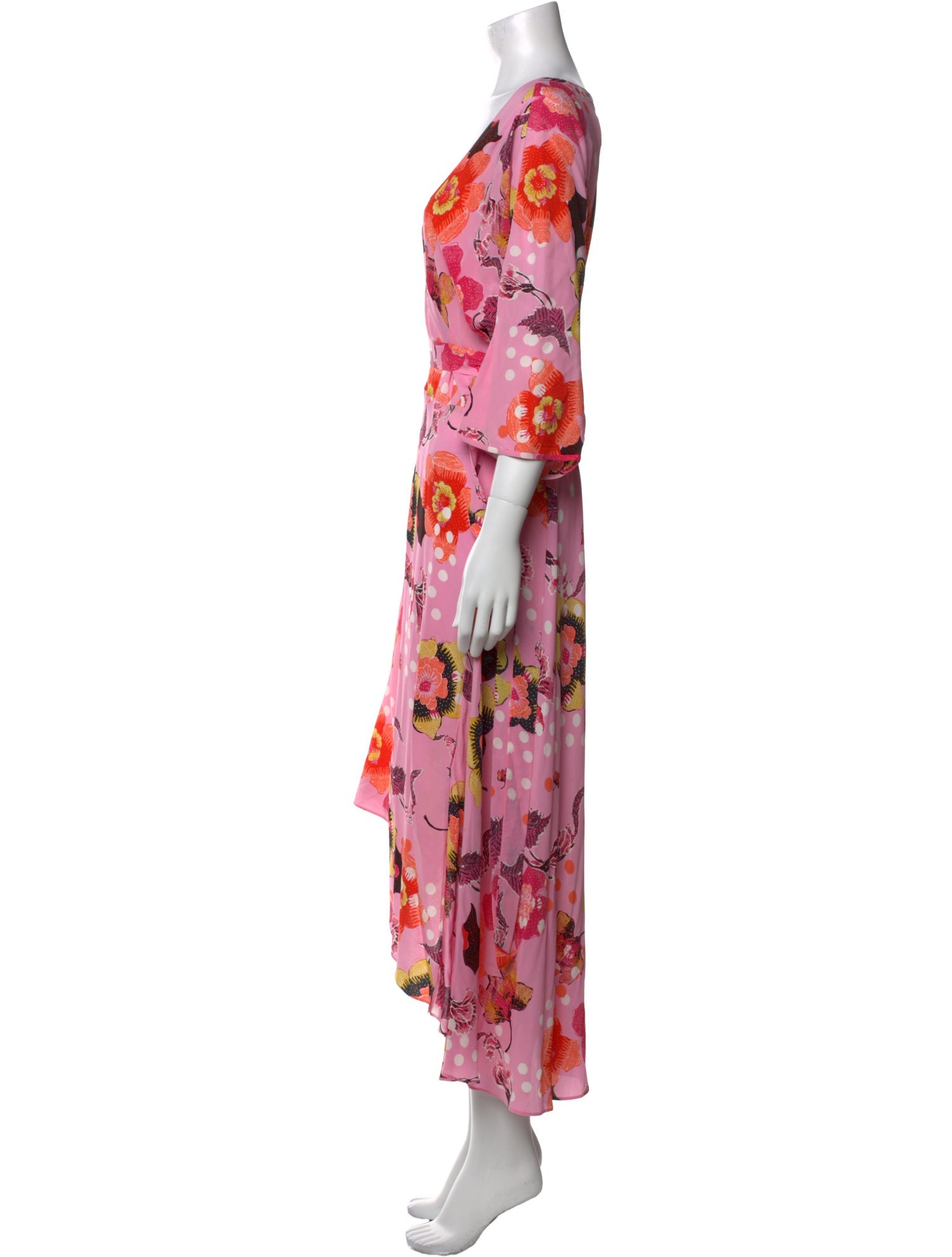 Diane von Furstenberg Floral Print Midi Length Dress